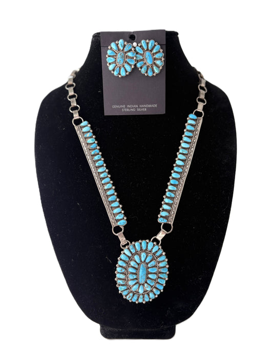Justina Wilson Turquoise Necklace and Earring Set