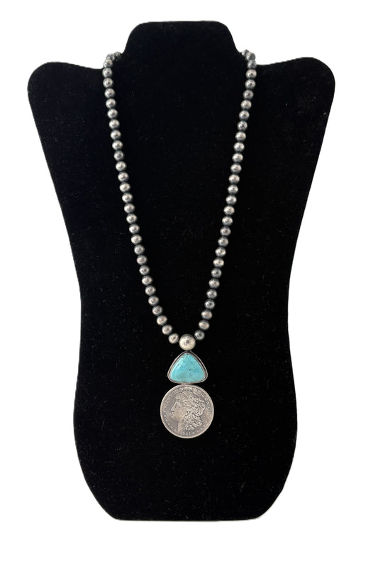Turquoise Coin Necklace