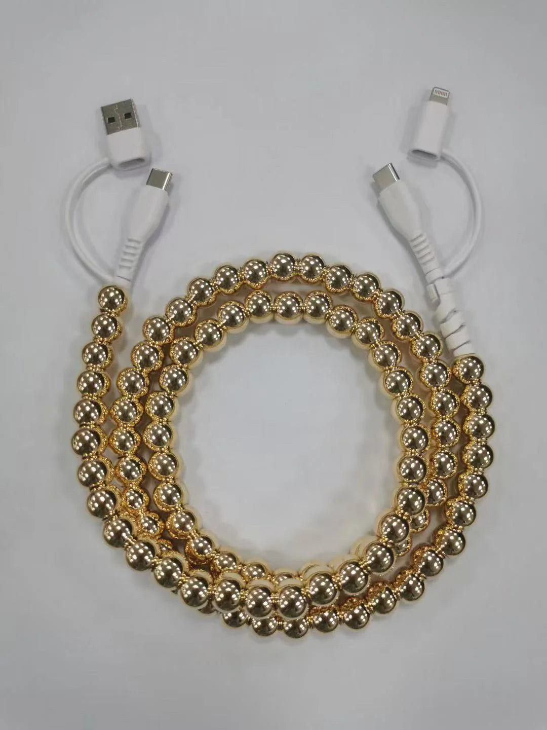 Gold Beaded Charging Cable