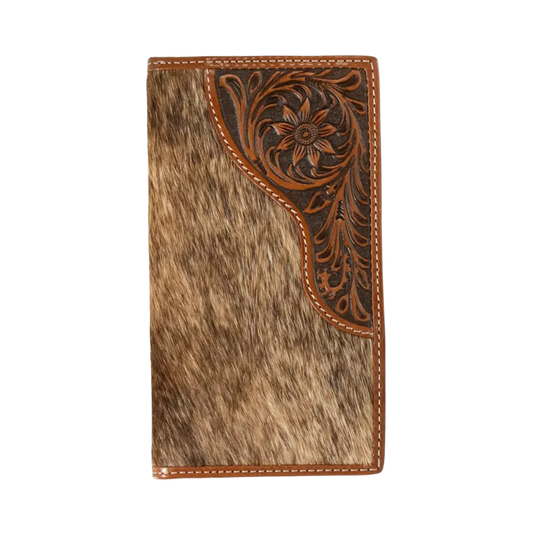 Nocona Men's Rodeo Calf Hair Tooled Wallet