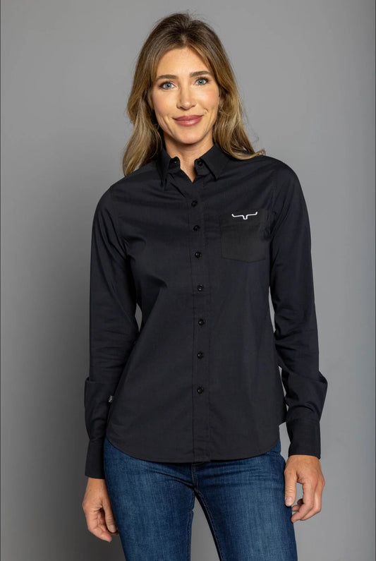 Kimes Ranch Ladies Long KR Team Shirt in Black