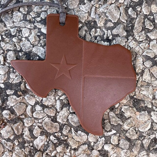 Callahan Leatherpress TX Shape Texas Flag Freshie