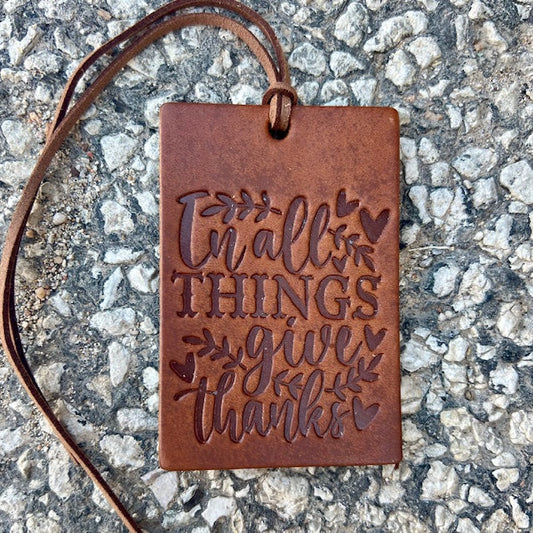 Callahan Leather Co. Rectangle Give Thanks Freshie