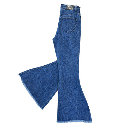 Cowgirl Hardware Girl's Tooled Navy Jean