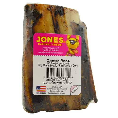 Jones Naturals Chews 4" Center Beef Bone