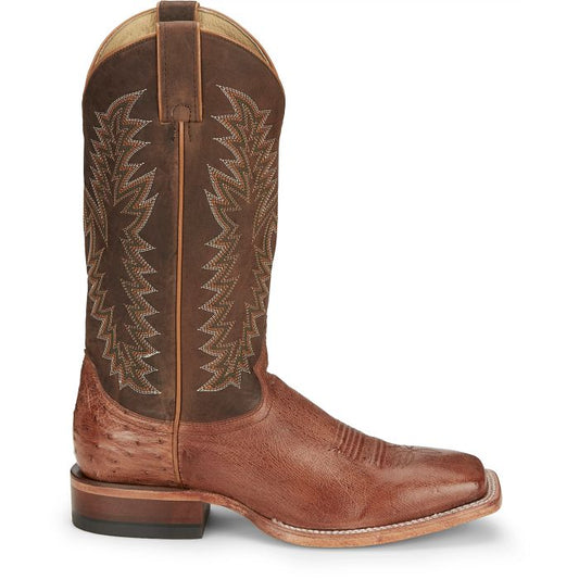 Justin Men's Breck Cognac Vintage Smooth Ostrich Boot