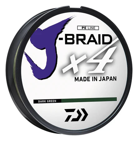 Daiwa J-Braid X4 Braided Line- Dark Green