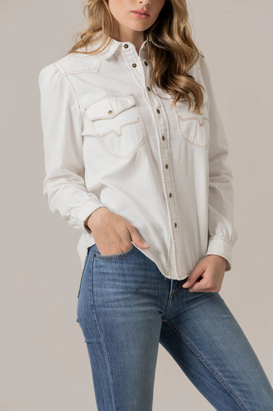 Kimes Ranch Jane Denim Snap Shirt in Pristine