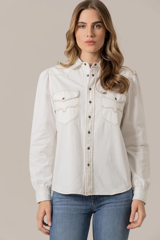 Kimes Ranch Jane Denim Snap Shirt in Pristine