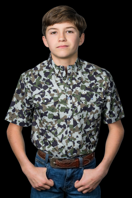 Ferrell Kid's Camo 2.0 Short Sleeve Snap Shirt