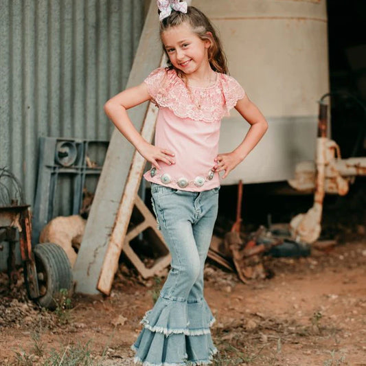 Shea Baby Pink Lace Shirt