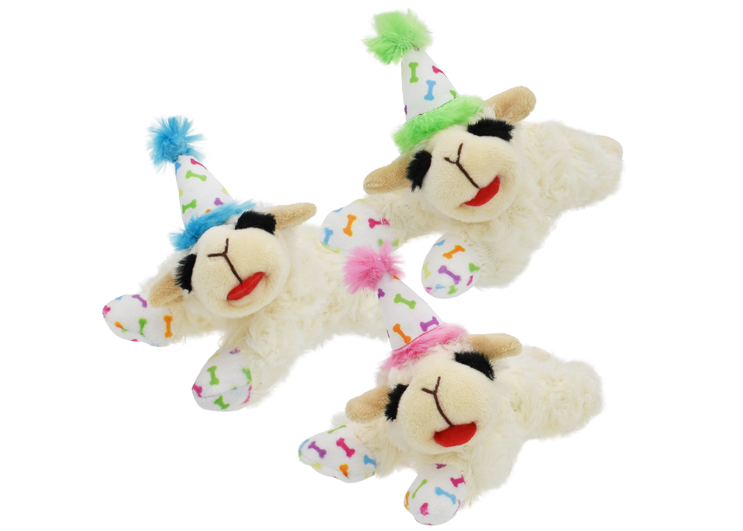 Multipet Lamb Chop with Birthday Hat Dog Toy