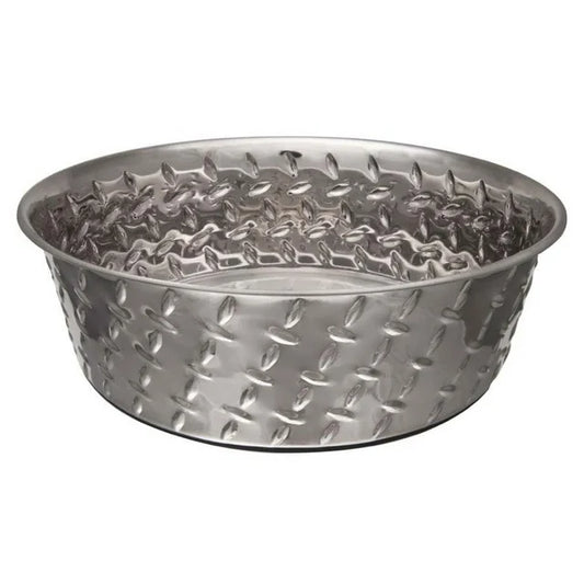 Loving Pets Ruff ‘N Tuff Diamond Plate Dog Bowl