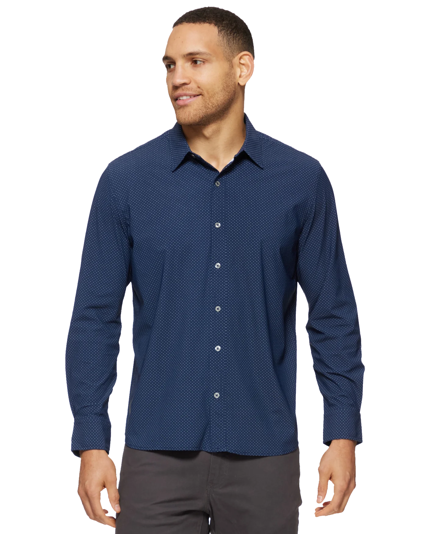 Flag & Anthem Madeflex Journey Stretch Shirt in Navy Dot