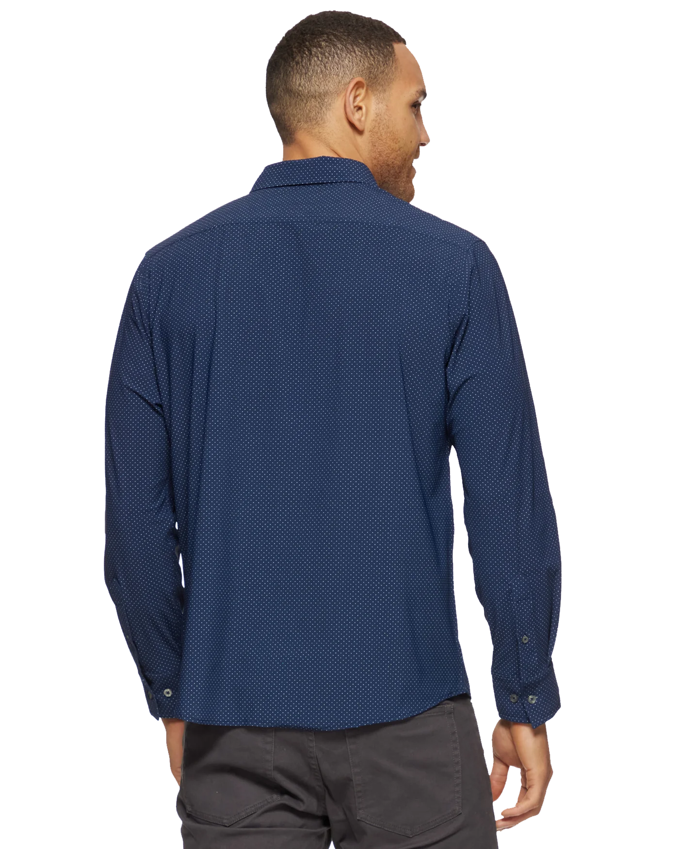 Flag & Anthem Madeflex Journey Stretch Shirt in Navy Dot