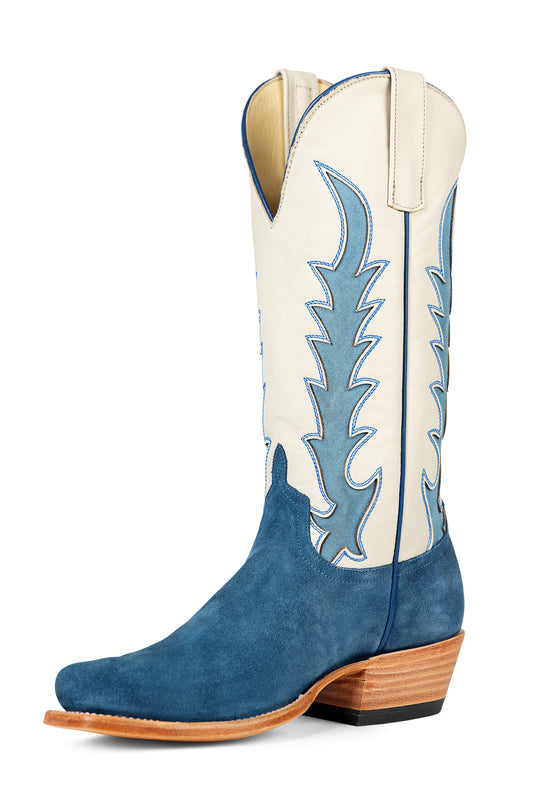 Macie Bean Blue Suede and Cream Mercedes Boots