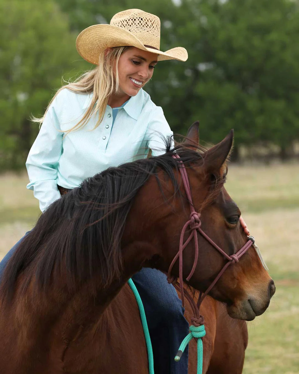 Cinch Women’s Arenaflex Hybrid Shirt in Light Blue