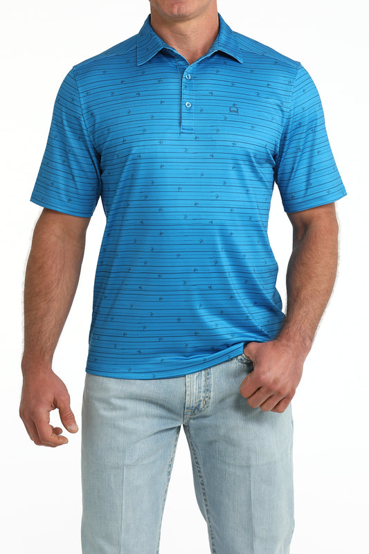 Cinch Arenaflex Broncs & Stripes Polo Shirt
