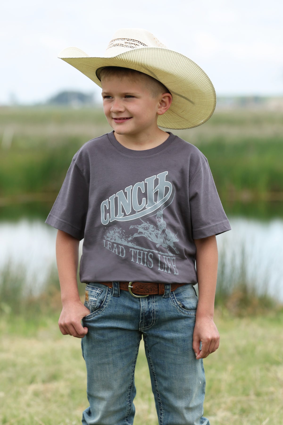 Cinch Boy's Charcoal Graphic T-Shirt