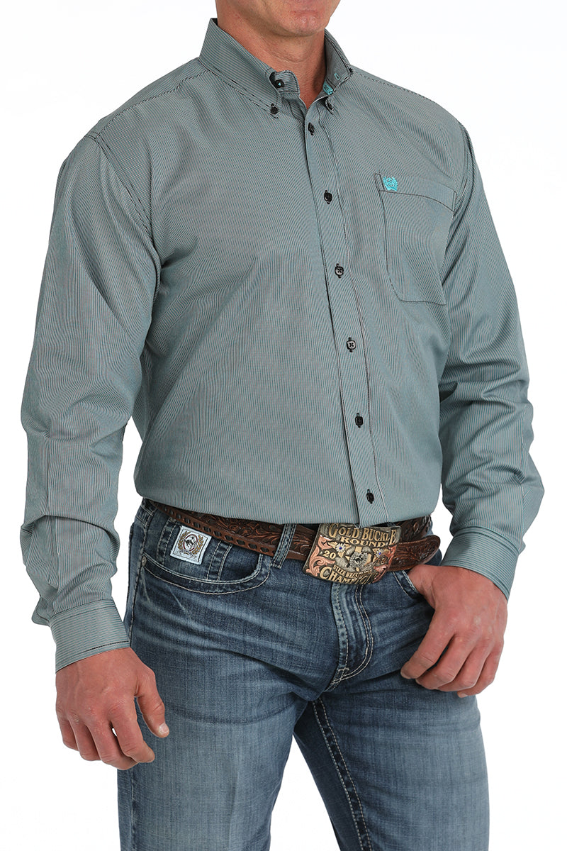 Cinch Tencel™ Striped Black Button-Down Western Shirt
