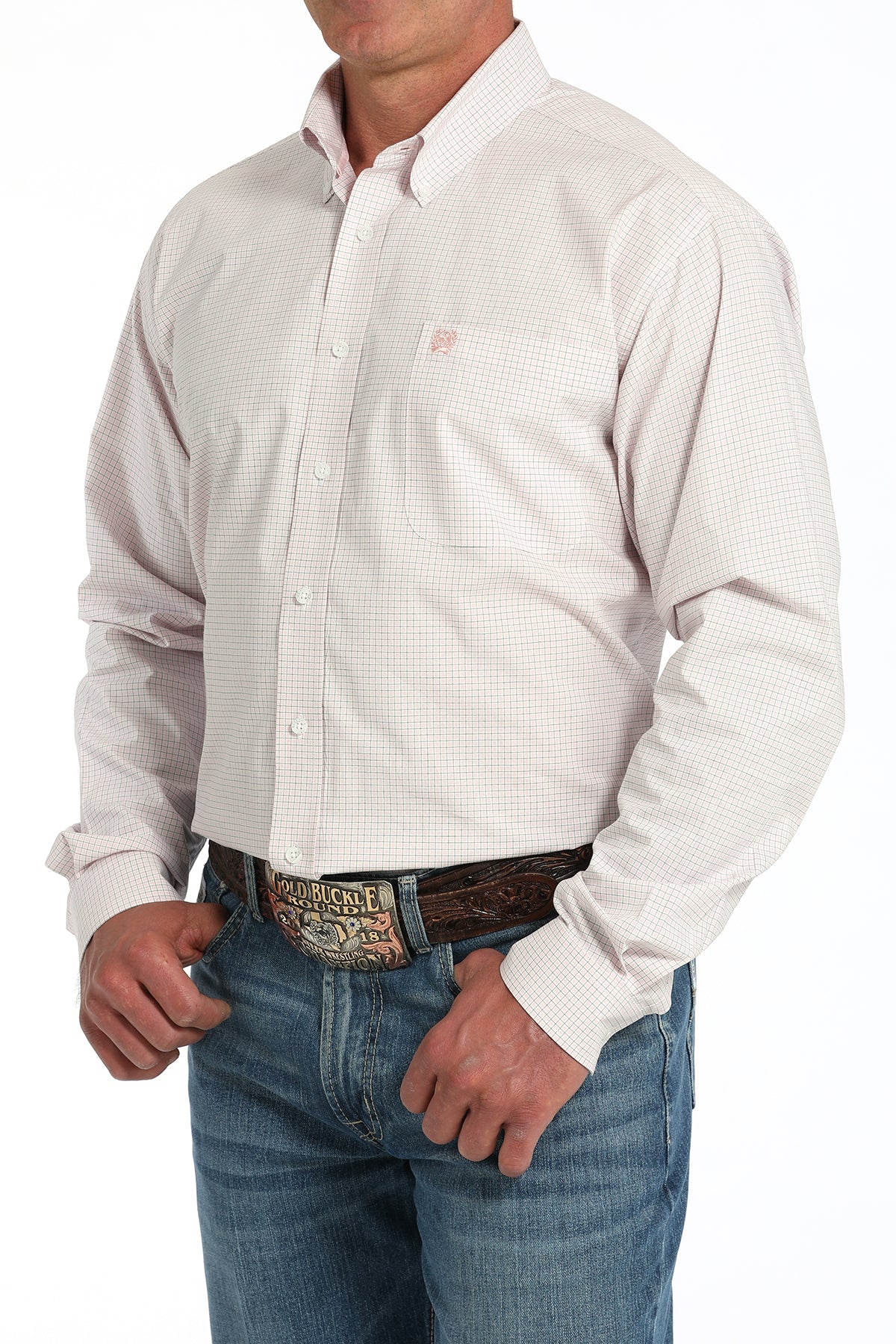 Cinch White Plaid Button-Down Western Shirt