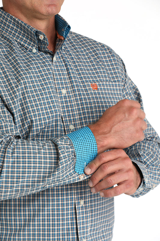 Cinch Men's Blue Plaid Button-Down Shirt
