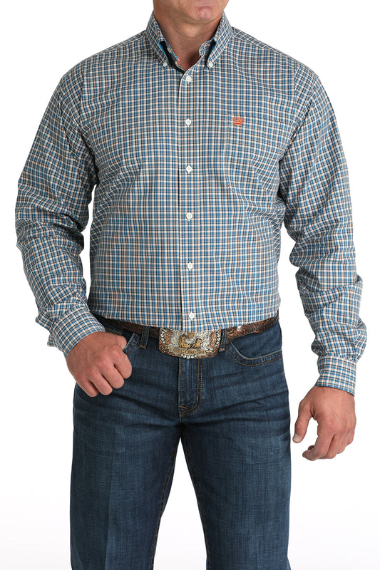Cinch Men's Blue Plaid Button-Down Shirt