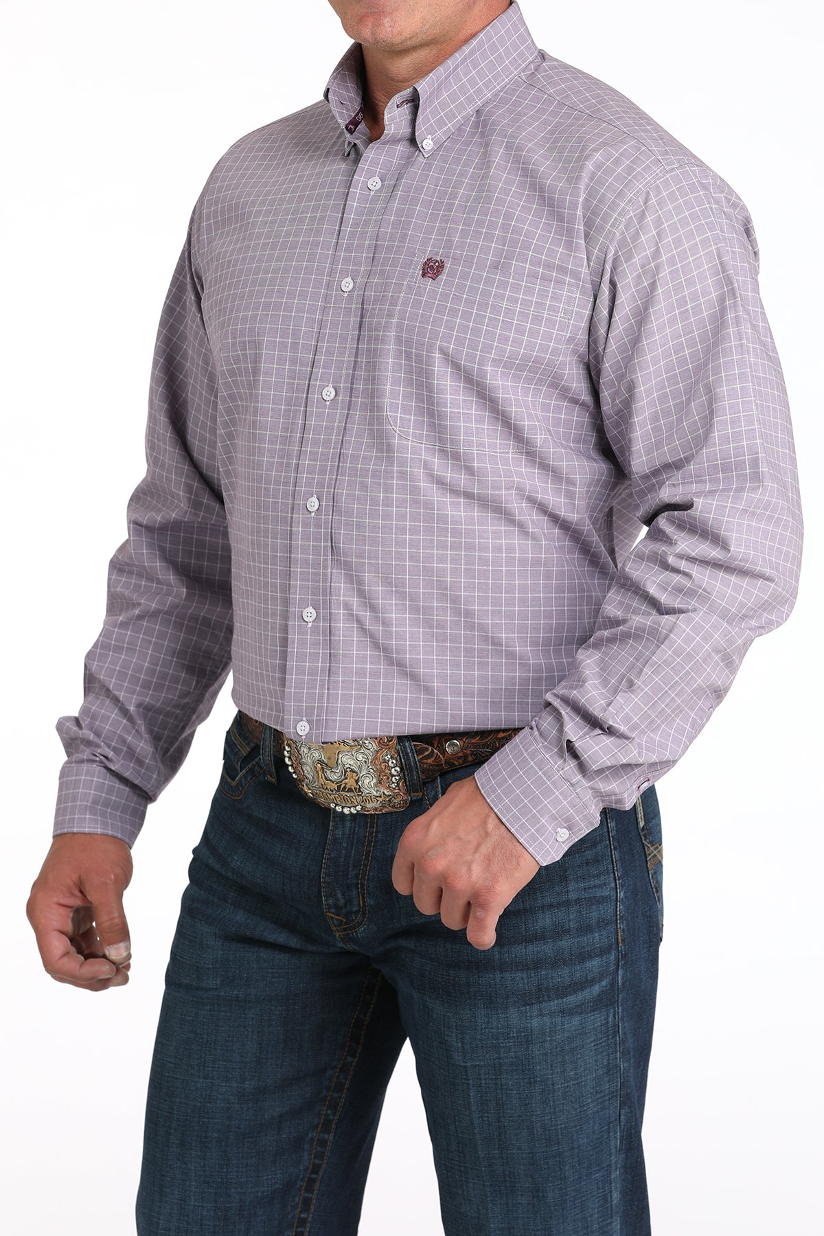 Cinch Classic Fit Button-Down Western Shirt in Lilac