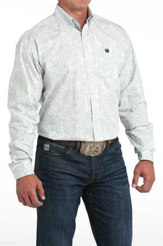 Cinch White Paisley Print Western Shirt