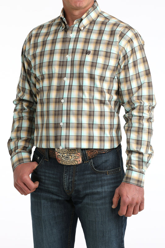 Cinch Men's Classic Fit Button-Down Western Shirt in Multi Plaid