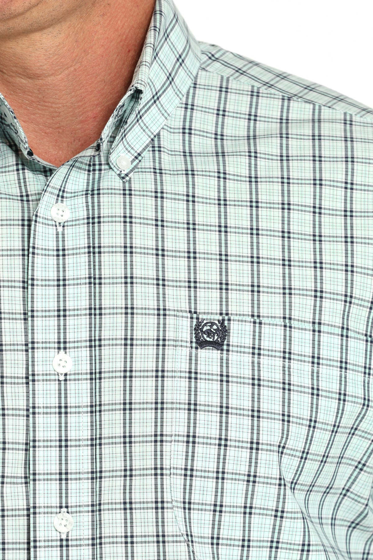 Cinch Turquoise Plaid Short Sleeve Shirt