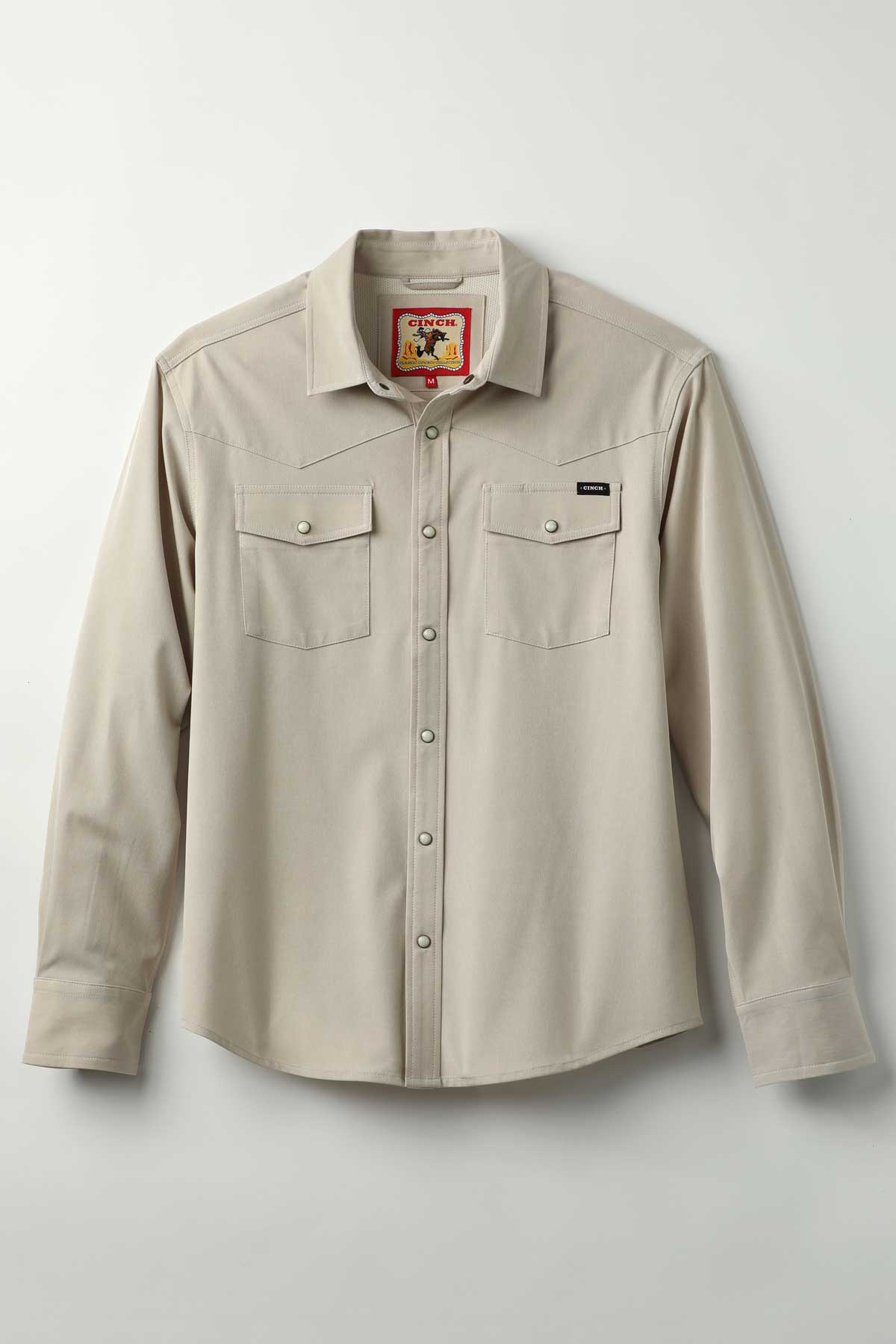 Cinch Men's Stretch Ripstop Camp Shirt in Khaki