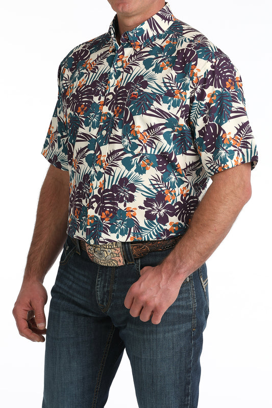 Cinch Men’s Arenaflex Button-Down Western Shirt in Hawaiian Print
