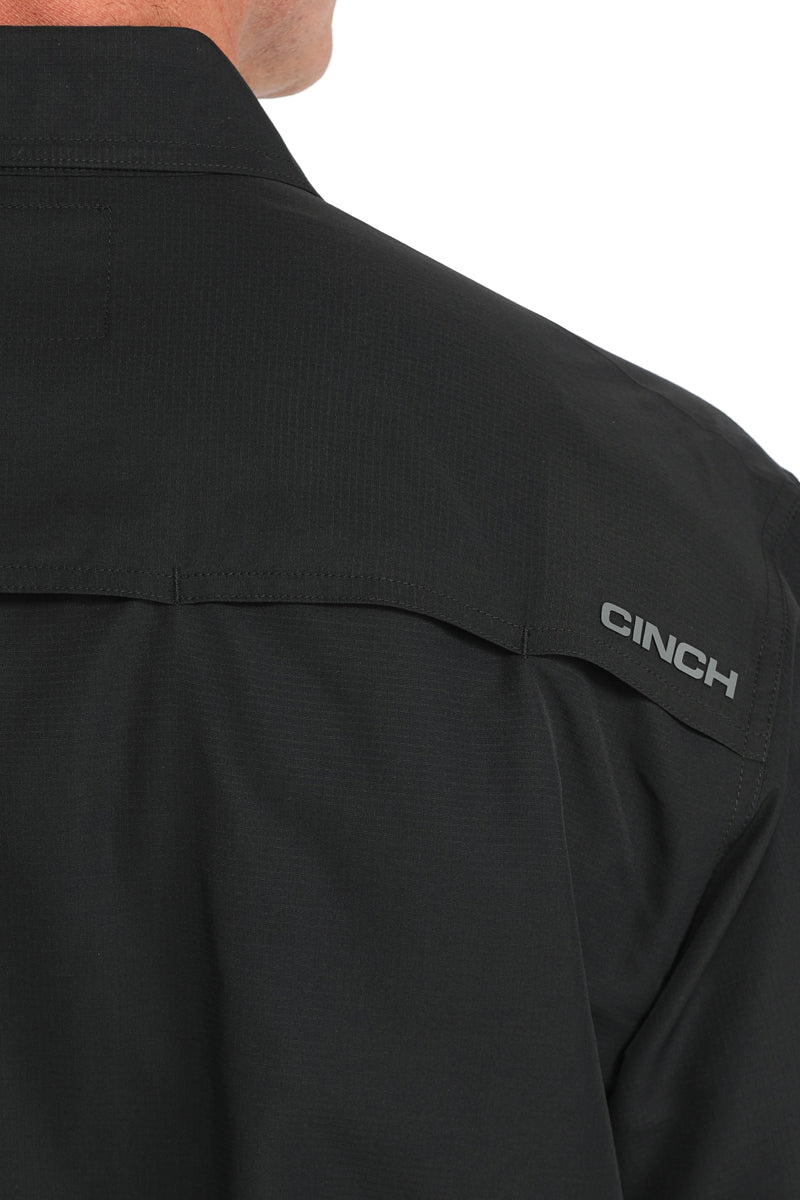 Cinch Black Ripstop Solid Button-Down Western Shirt