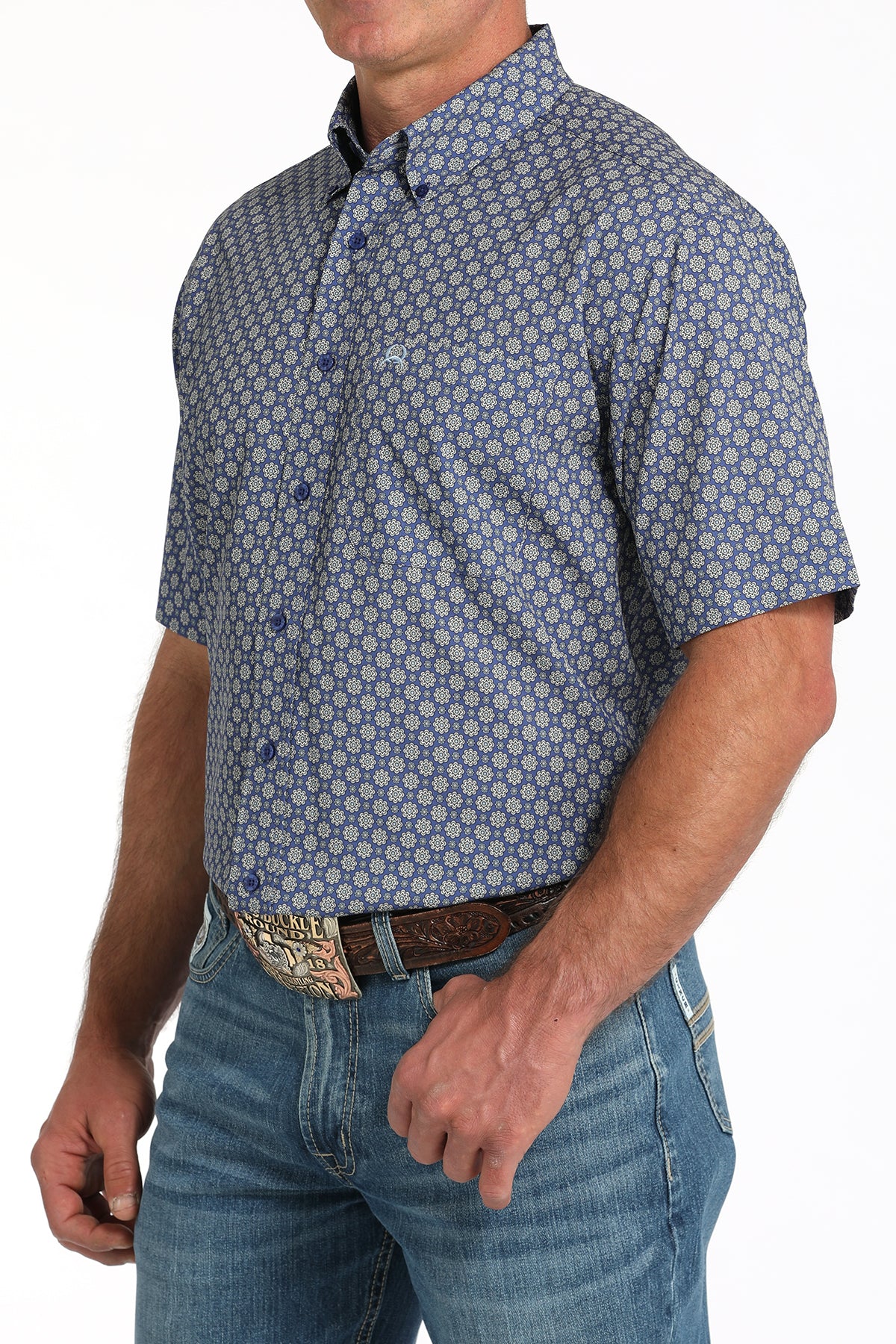 Cinch Men's ArenaFlex Dark Cornflower Geo Western Shirt