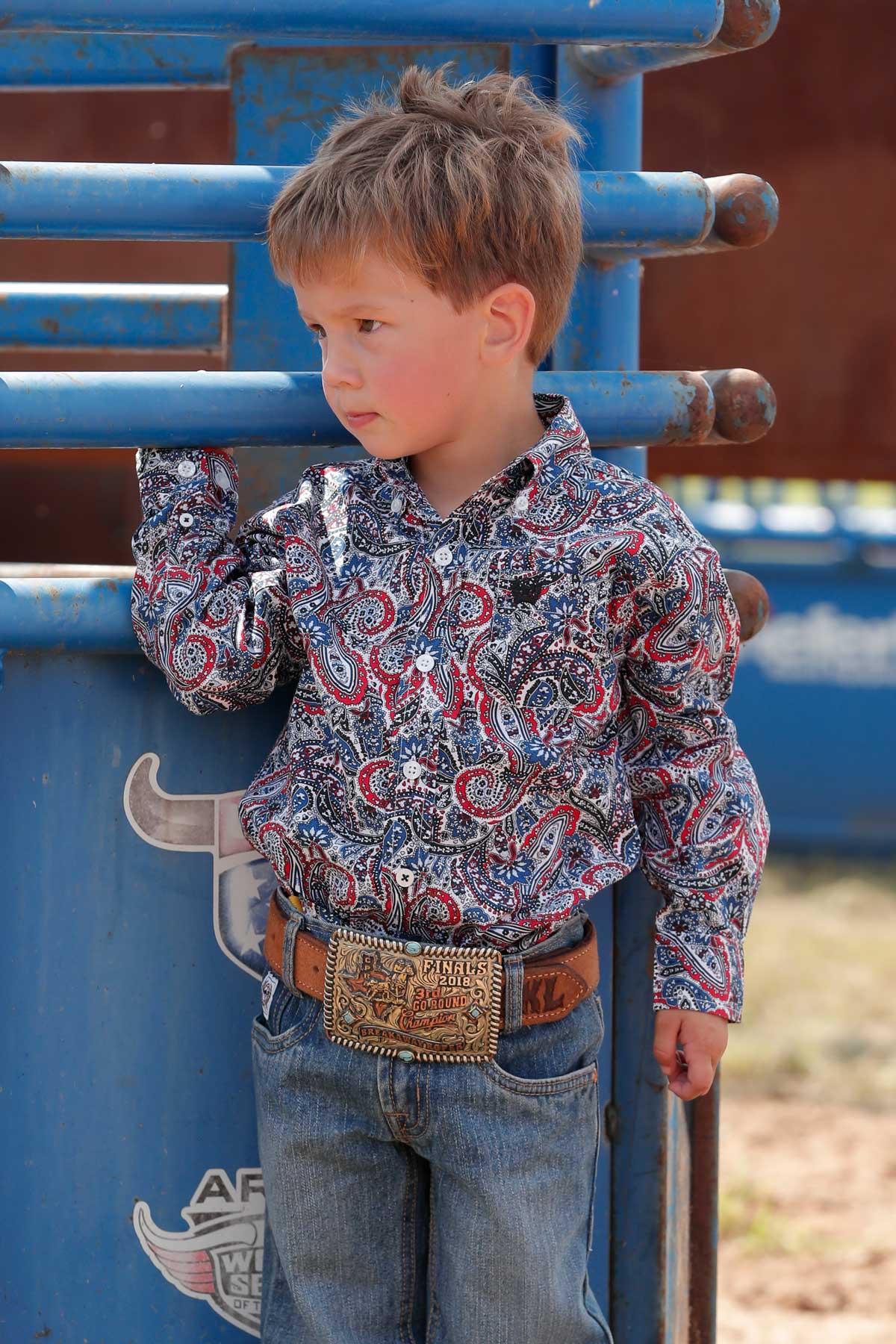 Cinch Boys Paisley Print Western Shirt