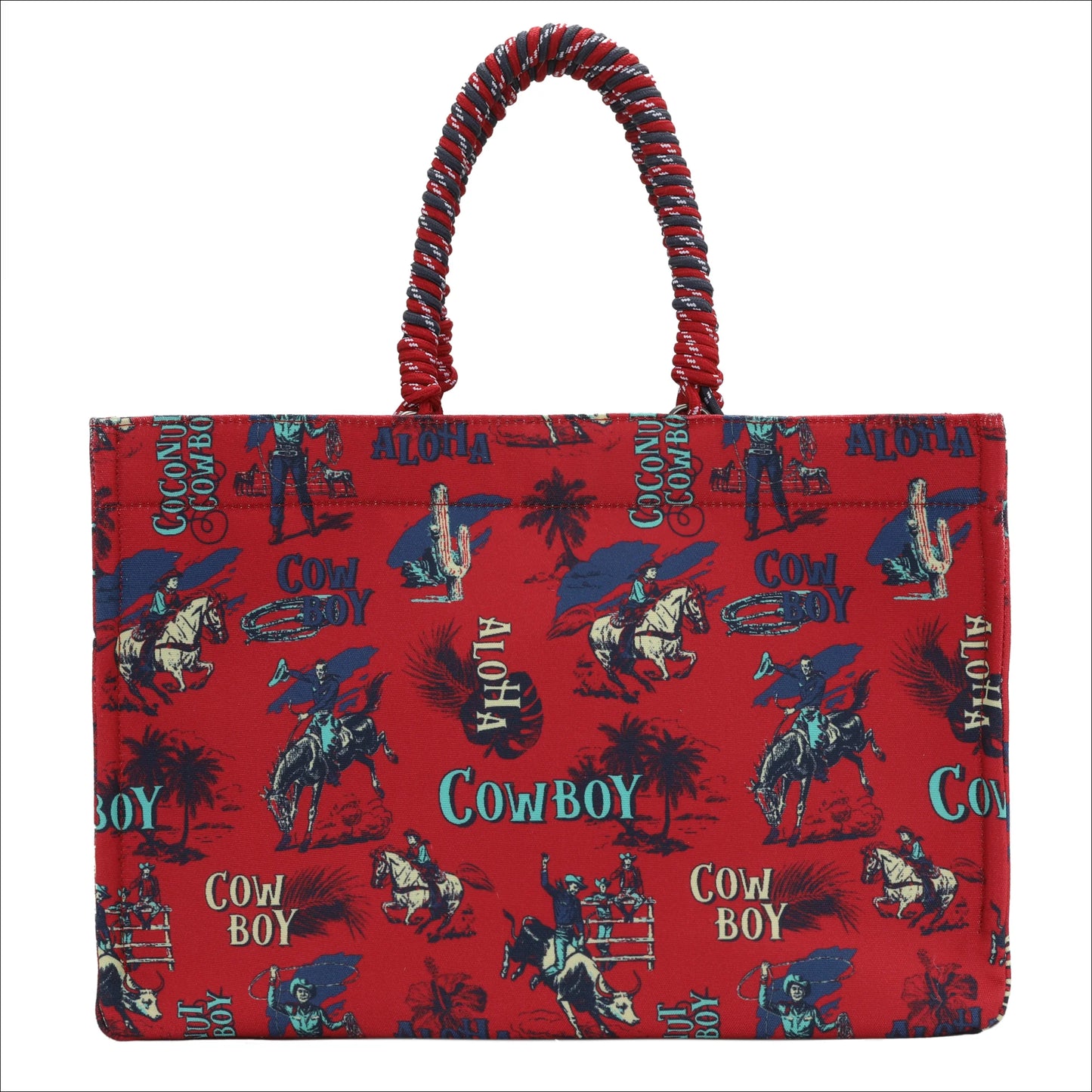 Wrangler Aloha Cowboy Canvas Tote in Red