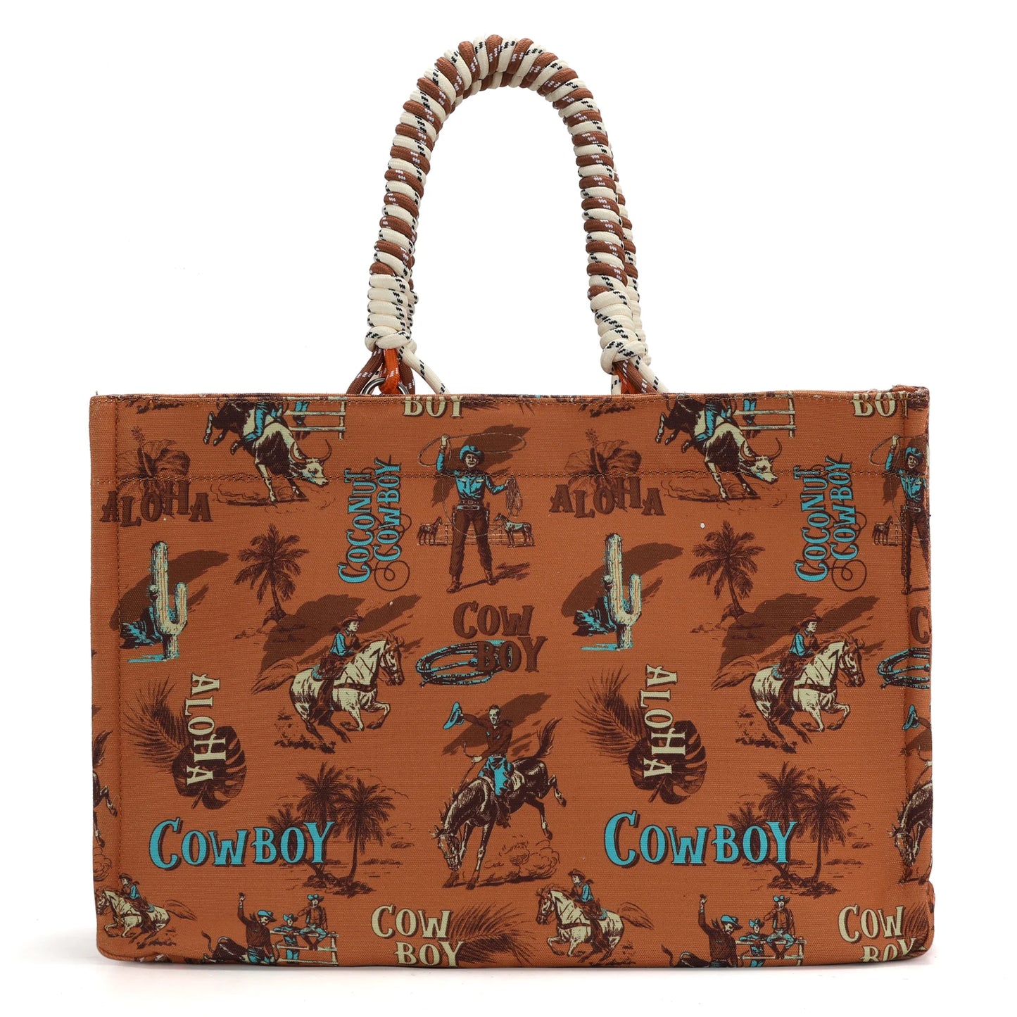 Wrangler Aloha Cowboy Canvas Tote in Brown