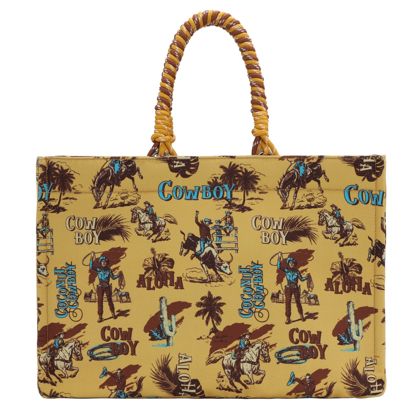 Wrangler Aloha Cowboy Canvas Tote in Yellow