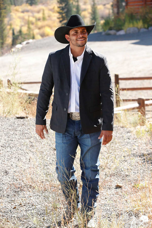 Cinch Charcoal Plaid Sport Coat