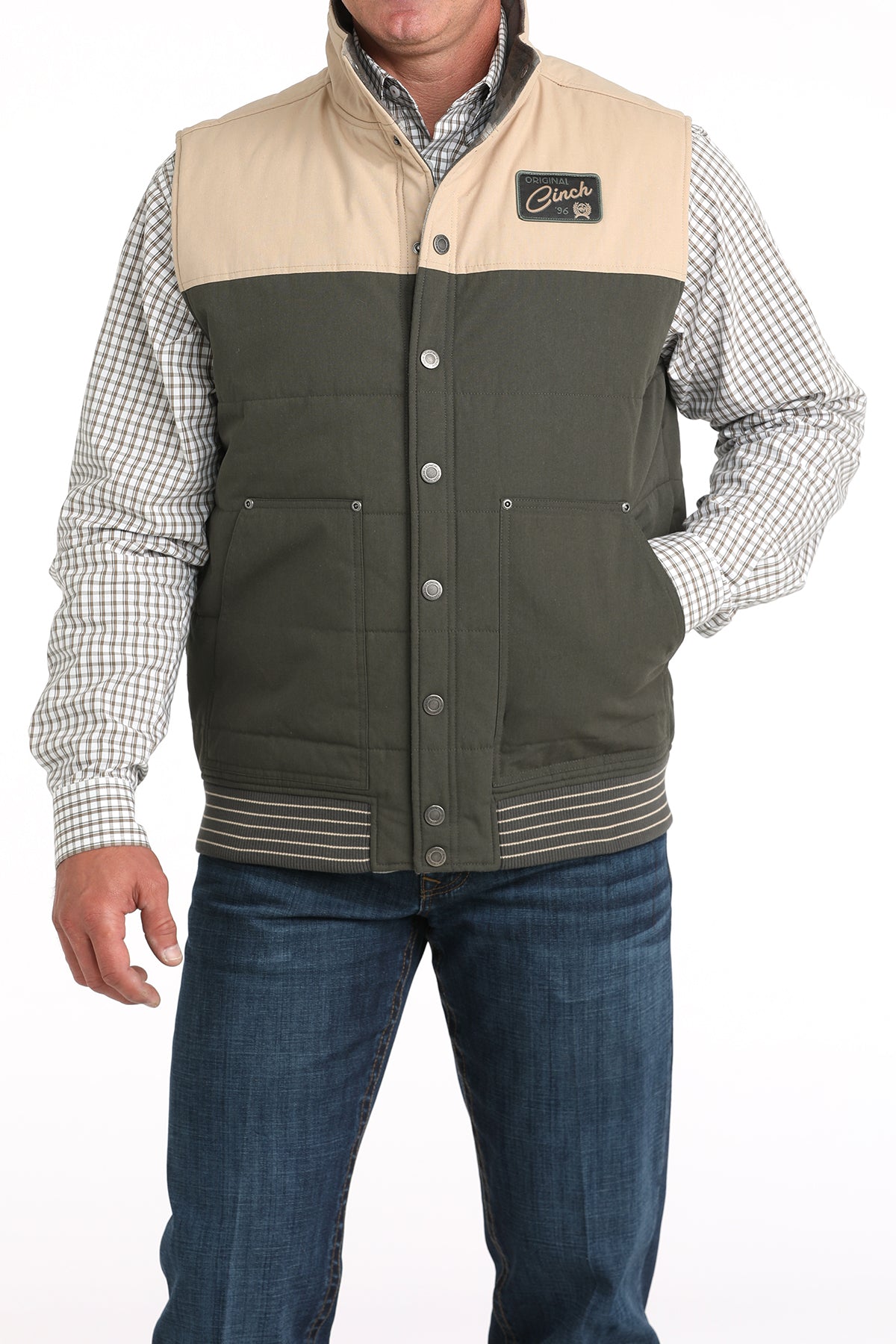 Cinch Men's Olive Reversible Vest