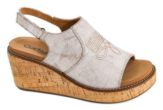 Corkys Most Wanted Sandal in Cream Crackle