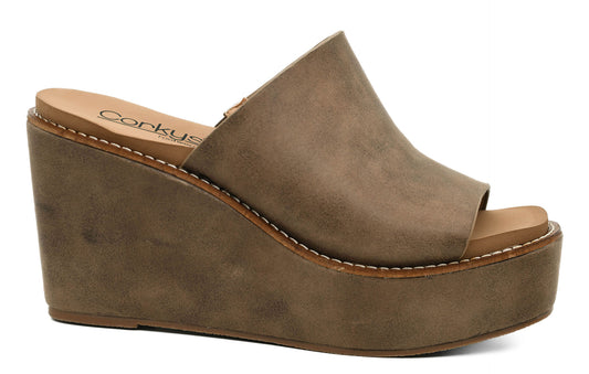 Corkys Tan Mugshot Wedge Sandal