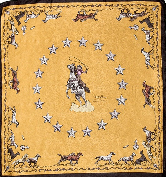 Wyoming Traders Tan Mustang Limited Edition Silk Wild Rag