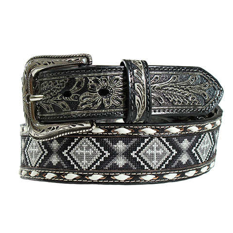 Nocona Black Beaded Cross Belt