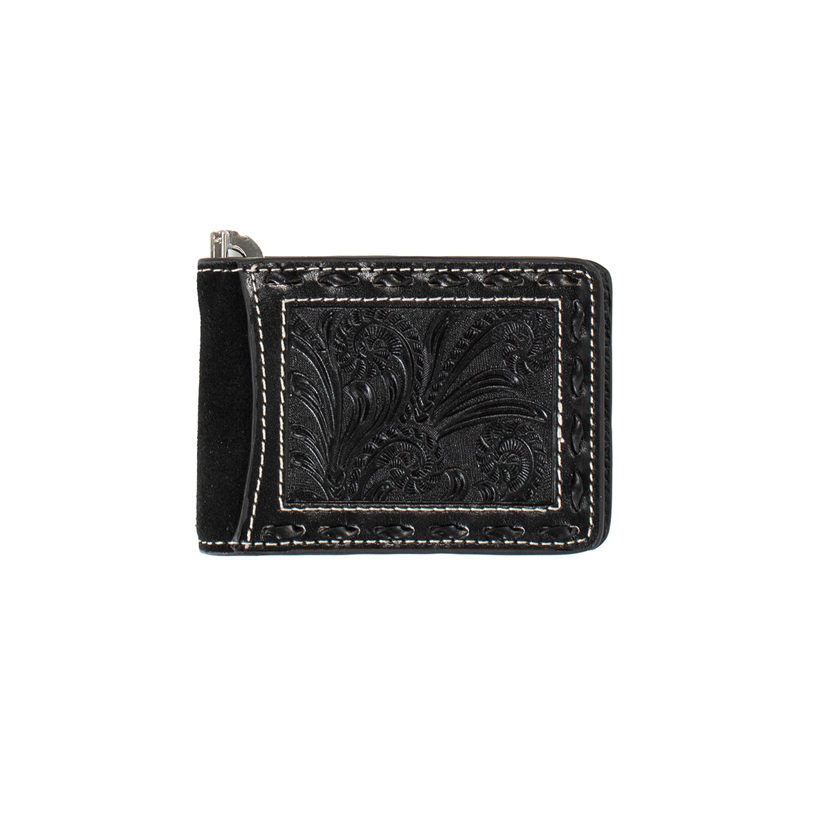 Nocona Black Roughout Bucklace Money Clip