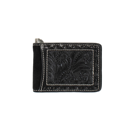 Nocona Black Roughout Bucklace Money Clip