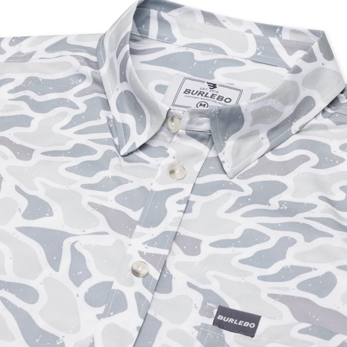 Burlebo Performance Button Up in White Camo