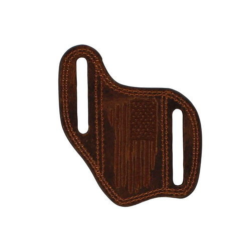Ariat Leather Pancake Knife Sheath with Embroidered Flag