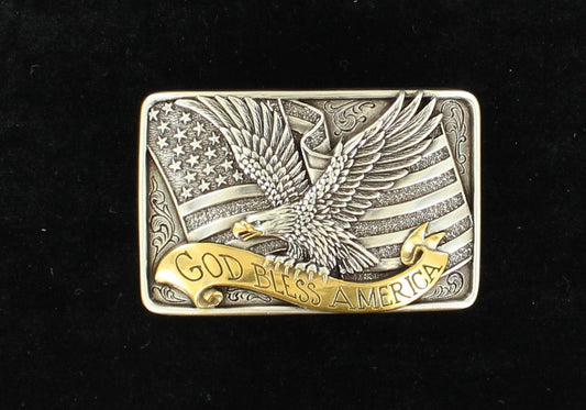 Nocona Youth God Bless America Eagle Buckle